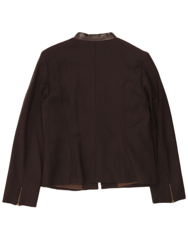 VINTAGE Damen Blazer Jacke IT 46 Große braune Wolle