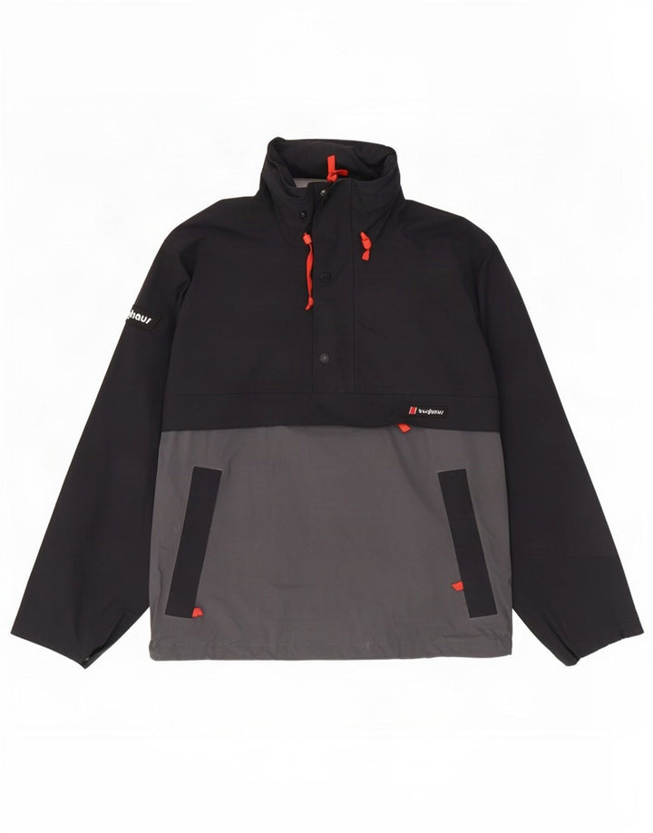 Berghaus Herren-Regenjacke mit Kapuze, UK 36, Größe S, Schwarz, Colourblock-Polyamid