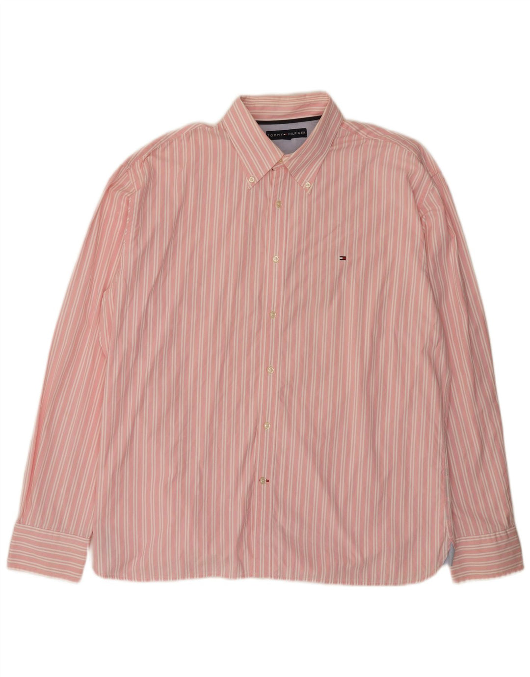 Tommy Hilfiger Herrenhemd 2XL Rosa Nadelstreifen