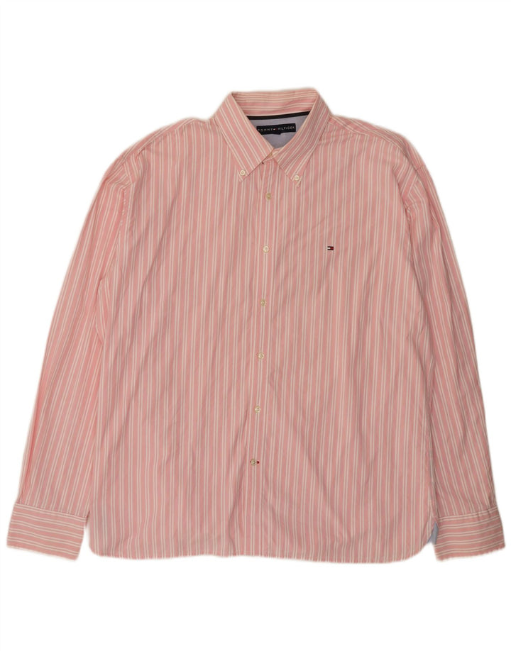 Tommy Hilfiger Herrenhemd 2XL Rosa Nadelstreifen