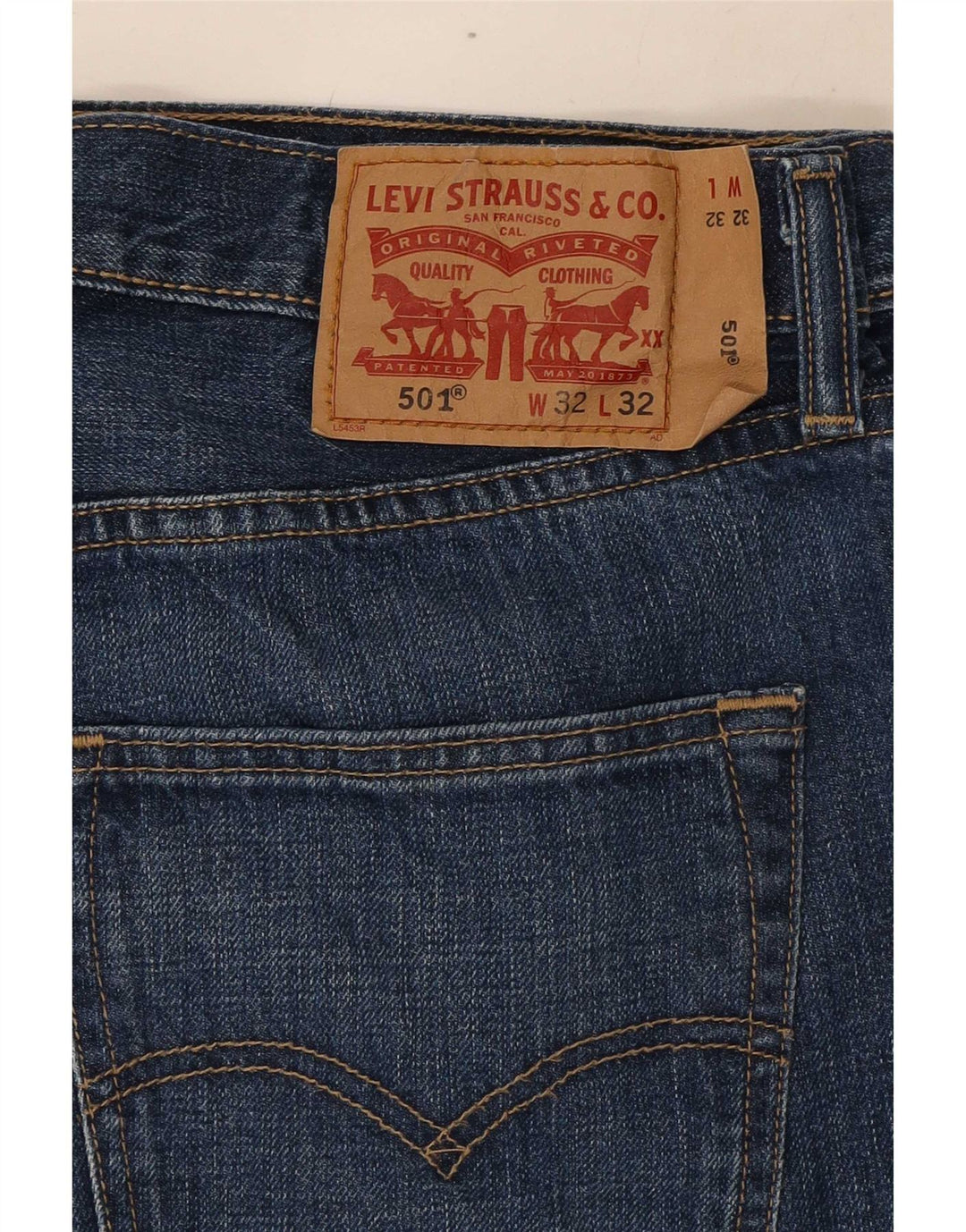 Levi's Herren 501 Straight Jeans W32 L32 Marineblaue Baumwolle