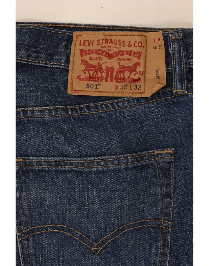 Levi's Herren 501 Straight Jeans W32 L32 Marineblaue Baumwolle