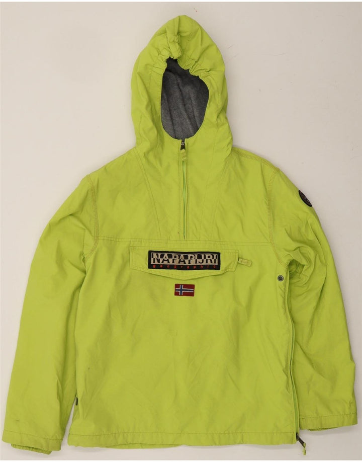 NAPAPIJRI Boys Hooded Anorak Jacket 13-14 Years Green Polyester Vintage Napapijri and Second-Hand Napapijri from Messina Hembry 