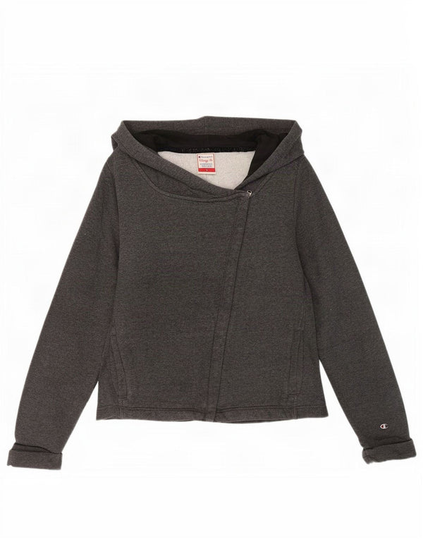 Champion Womens Heritage Fit Zip Hoodie Pullover UK 10 Small Grau Baumwolle