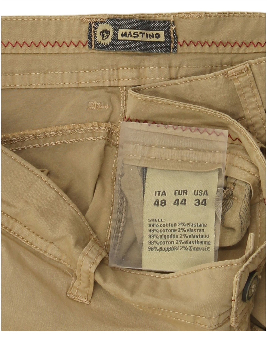 Vintage Herren Cargo Shorts IT 48 Medium W34 Beige Baumwolle