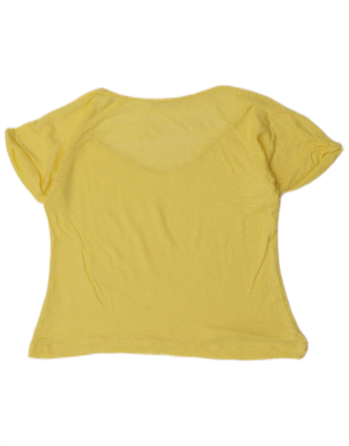 Zara Damen T-Shirt Top UK 12 Mittelgelb