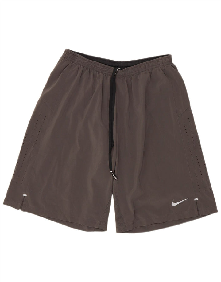 Nike Herren-Sportshorts aus mittelgrauem Polyester