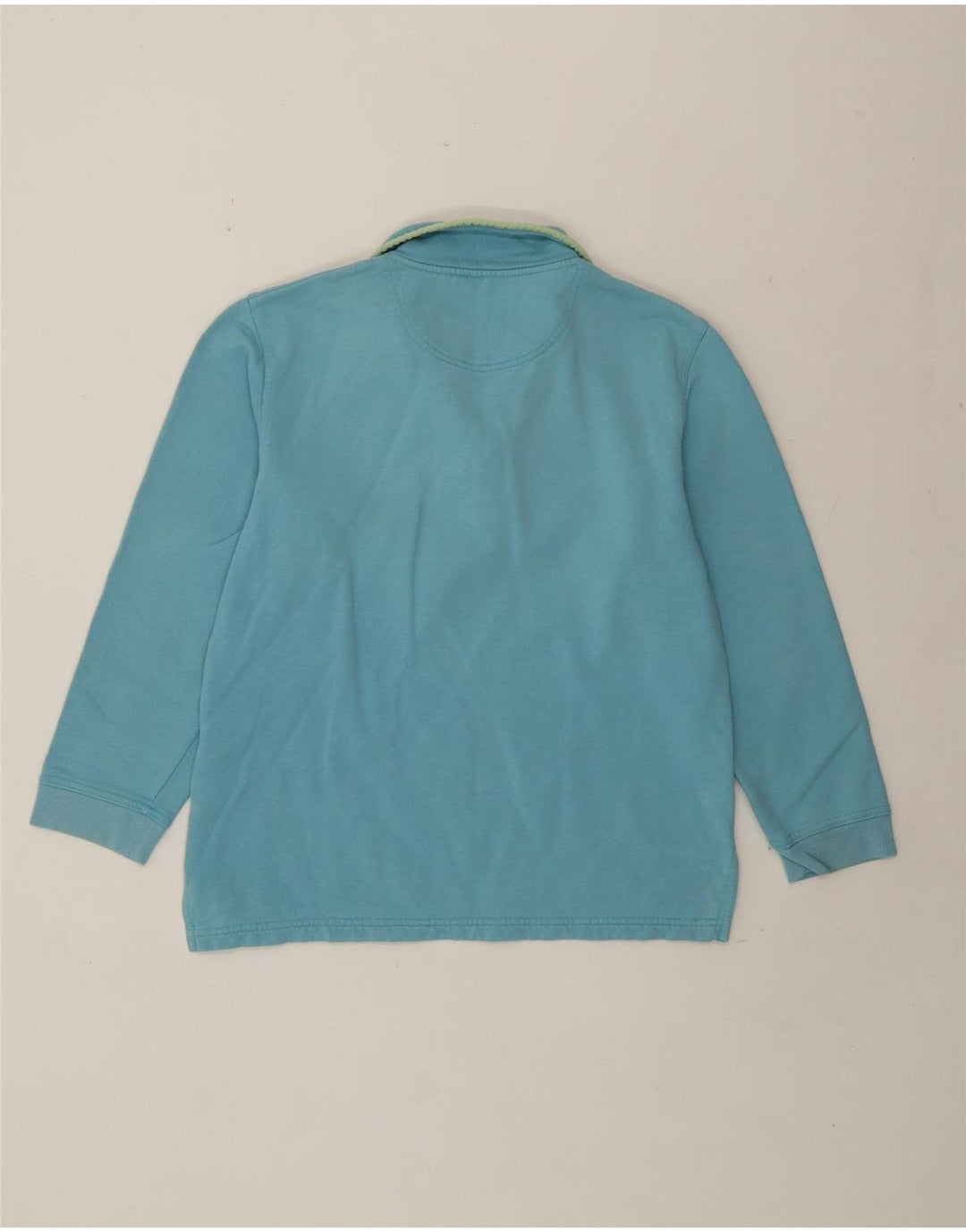 Boden Damen-Sweatshirt mit Reißverschluss am Hals, UK 14, mittelblaue Baumwolle