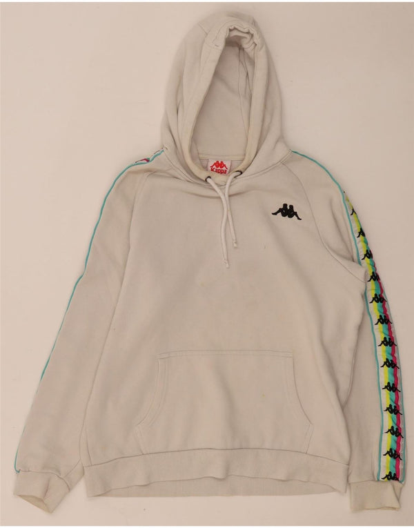 Kappa Womens Graphic Hoodie Pullover UK 14 Mittelgraue Colourblock-Baumwolle