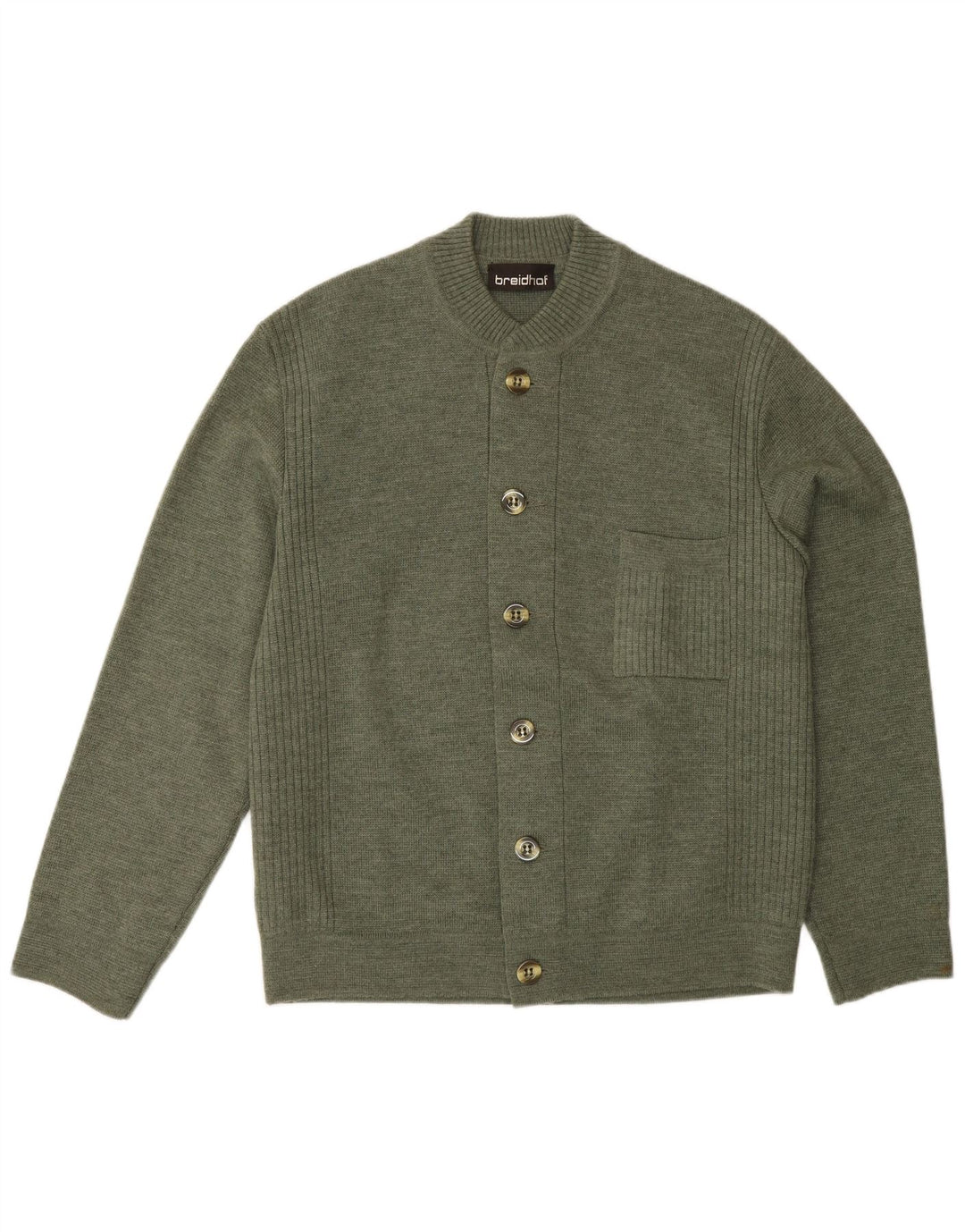 Breidhof Herren-Strickjacke mit normaler Passform, EU 52, Größe L, Grün