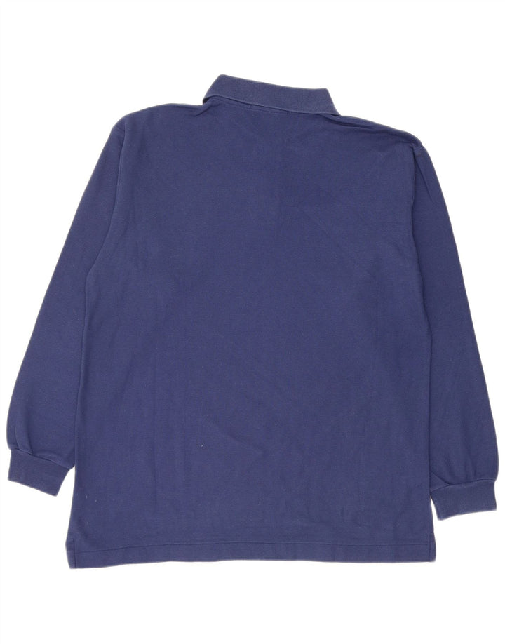 FILA Herren Langarm-Poloshirt IT 48 Mittelmarineblaue Baumwolle