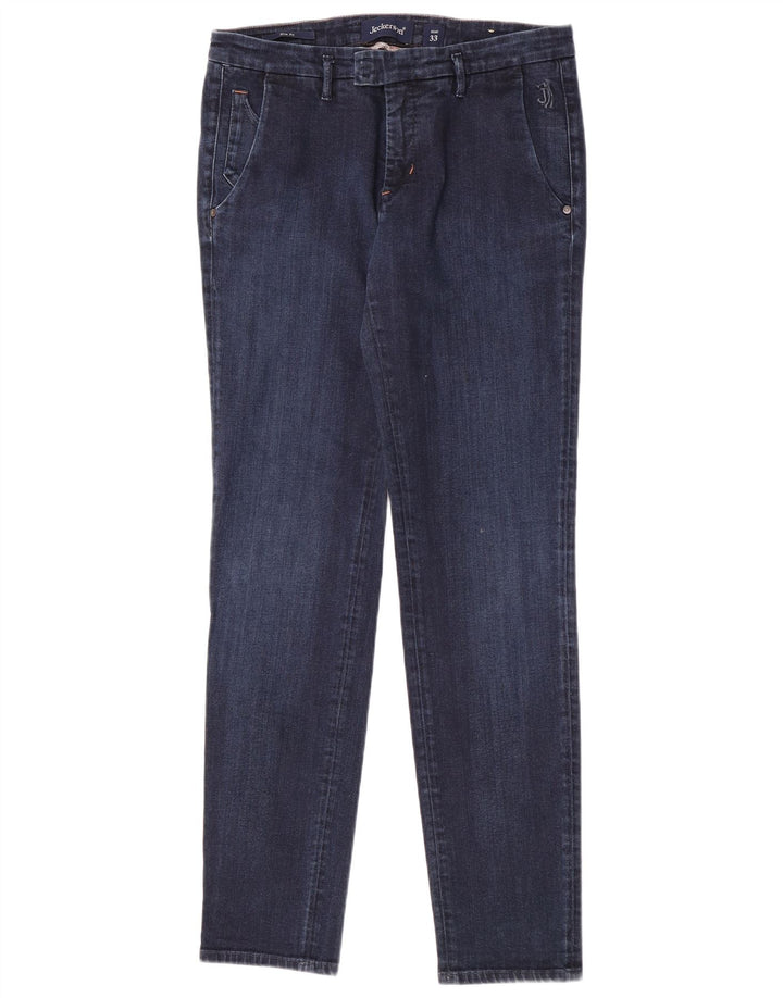 Jeckerson Damen Slim Jeans W33 L33 Marineblaue Baumwolle