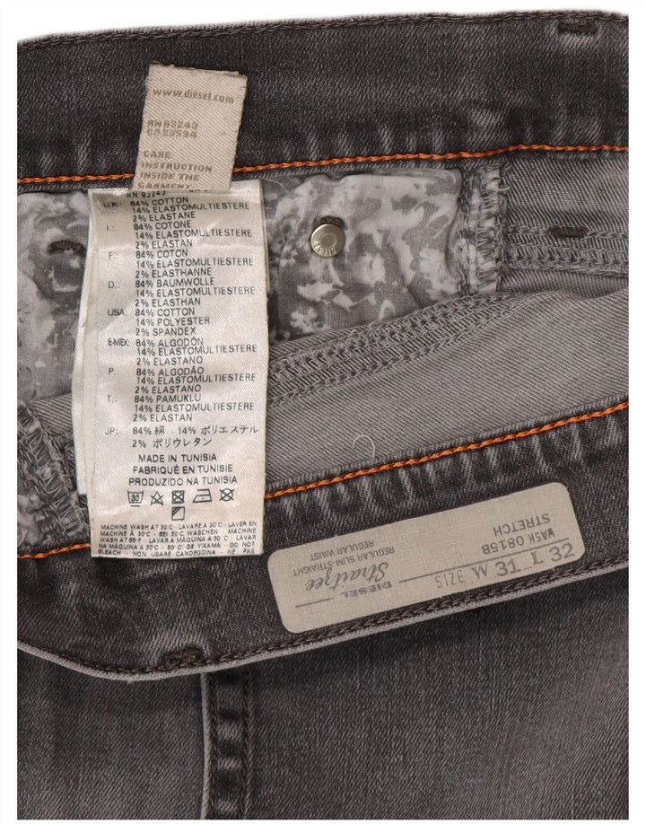 Diesel Damen Regular Slim Straight Jeans W31 L32 Graue Baumwolle