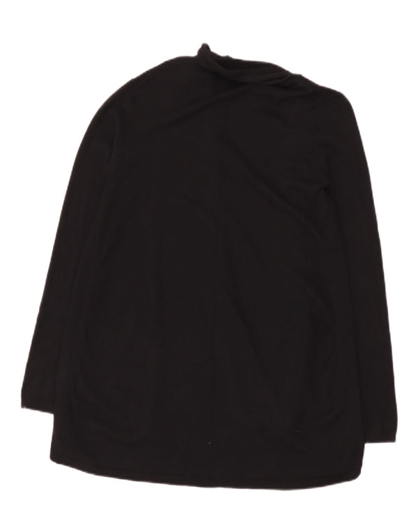 Zara Womens Longline Open Cardigan Sweater UK 10 Small Black Viscose