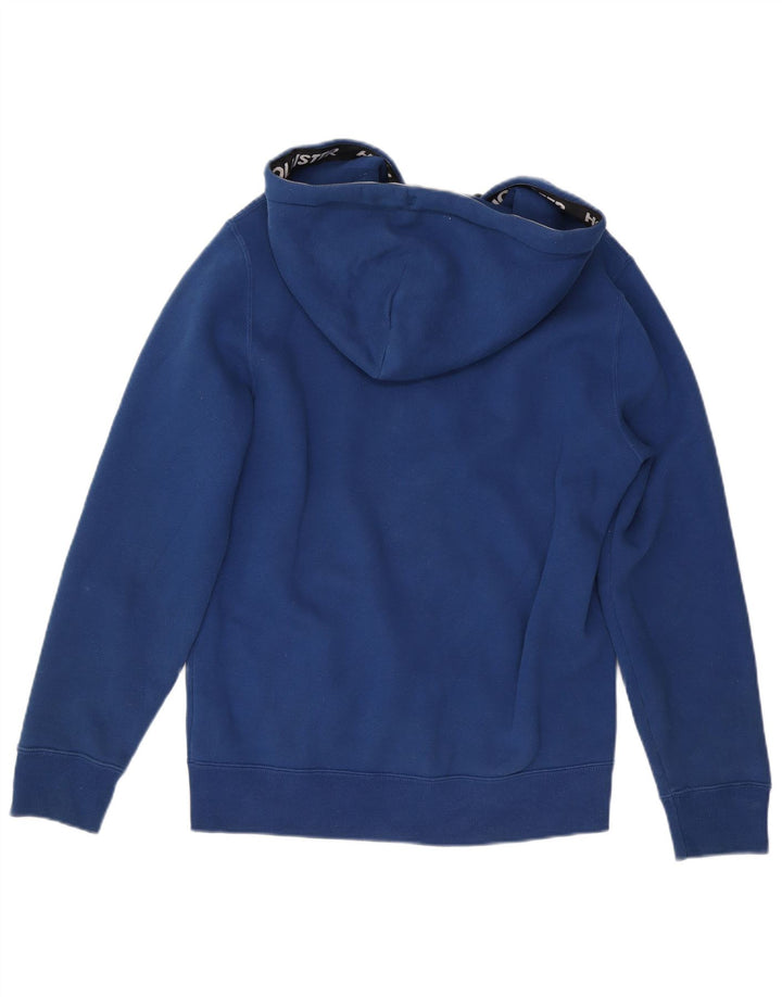 HOLLISTER Herren-Kapuzenpullover mit Reißverschluss, mittelblaue Baumwolle