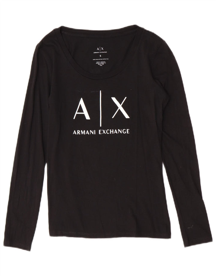 Armani Exchange Damen Grafikoberteil UK 8 Kleines schwarzes Logo