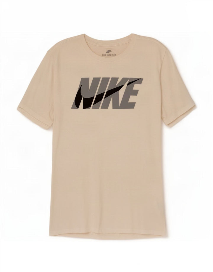 Nike Herren-T-Shirt mit sportlichem Schnitt und Grafik, Größe S, aus weißer Baumwolle