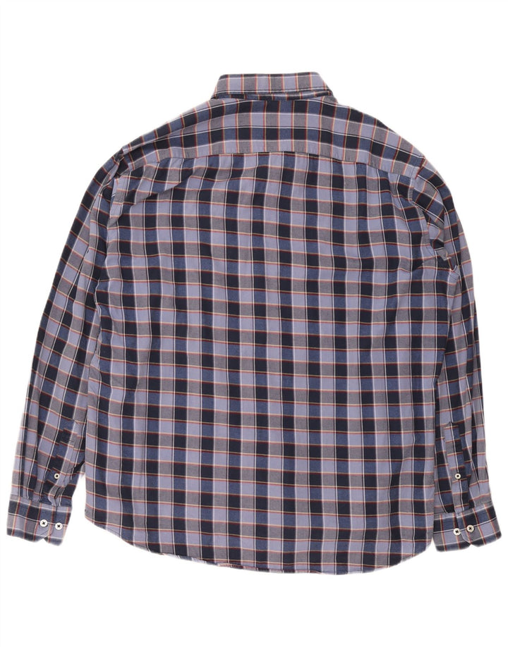 Carrera Herren-Flanellhemd 2XL, blau kariert, Baumwolle
