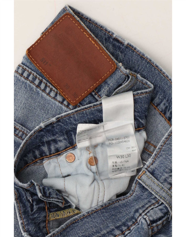 Levi's Damen 511 Tapered Slim Jeans W30 L30 Blaue Baumwolle