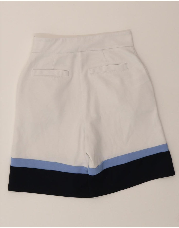 SERGIO TACCHINI Womens Casual Shorts Small W26 White Colourblock Vintage Sergio Tacchini and Second-Hand Sergio Tacchini from Messina Hembry 