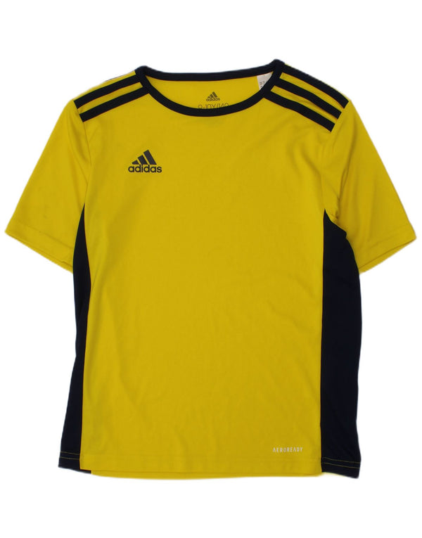 Adidas Jungen Aeroready T-Shirt Top 9–10 Jahre Gelber Farbblock