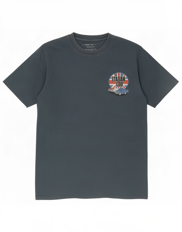 Weird Fish Herren-T-Shirt mit Grafik, mittelgraue Baumwolle