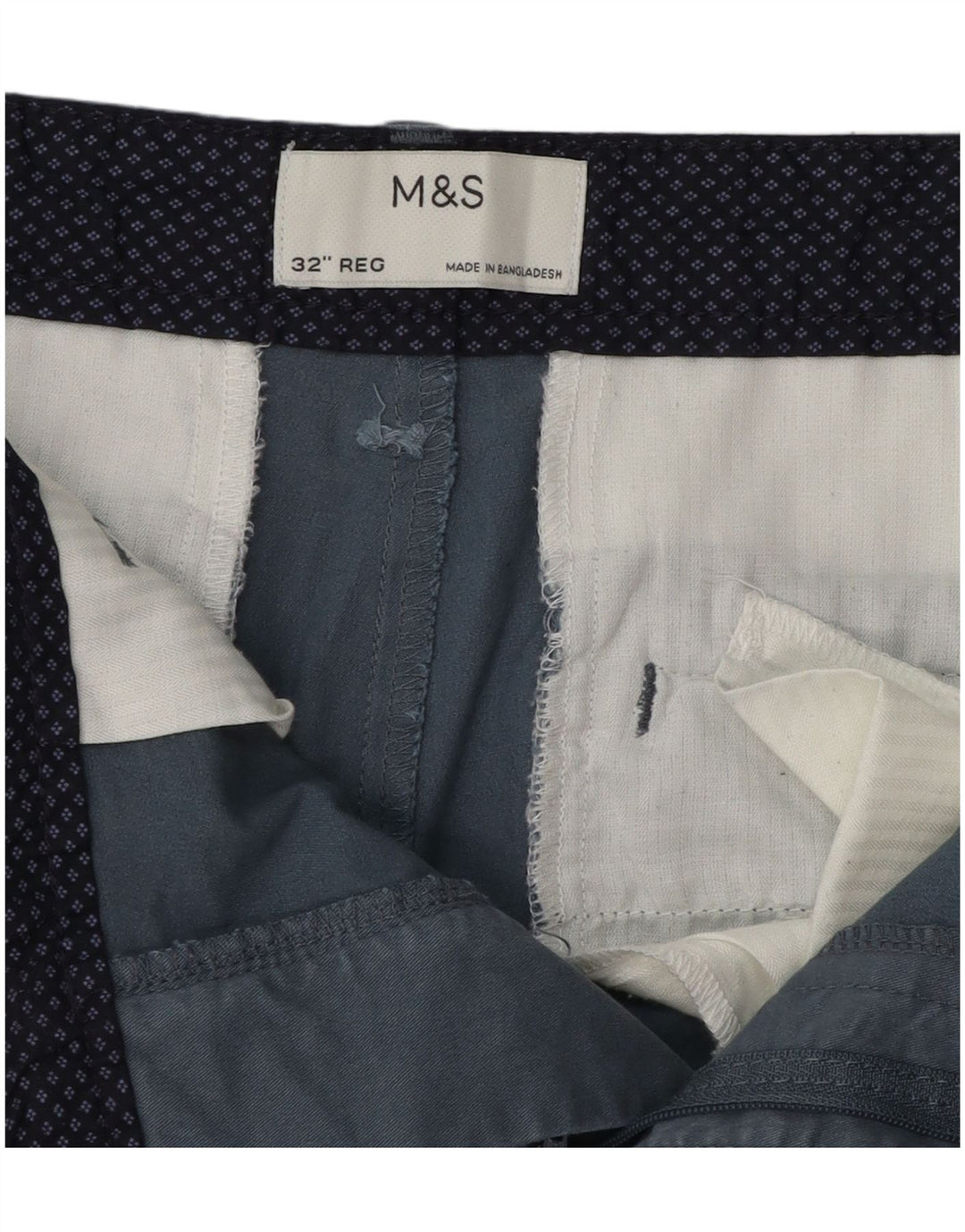 Marks & Spencer Herren Chinoshorts W32 mittelblaue Baumwolle