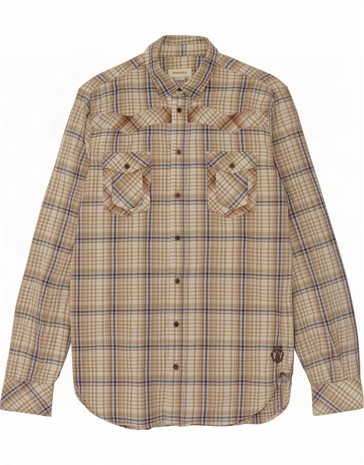 Diesel Herrenhemd, groß, beige kariert