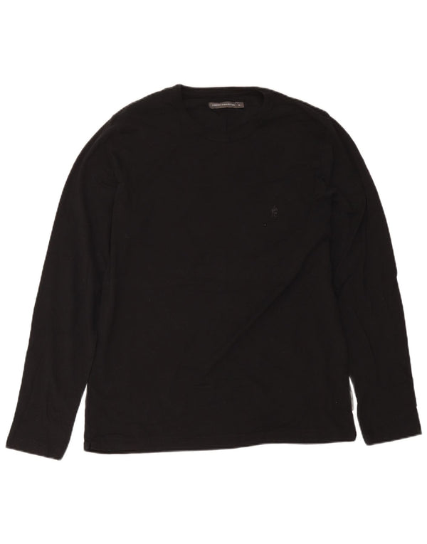 French Connection Herren-Top, langärmelig, XL, schwarze Baumwolle