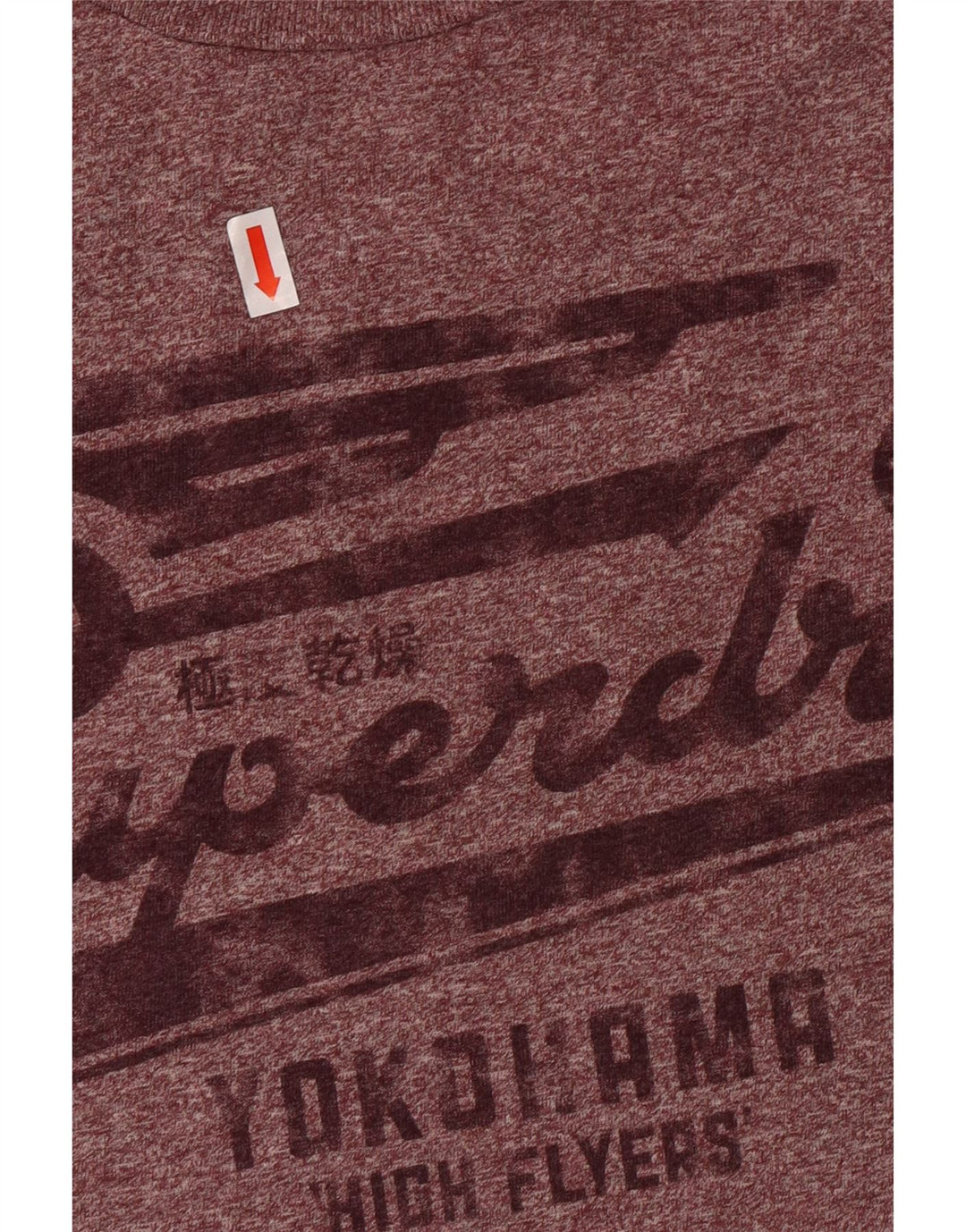 Superdry Damen Grafik-T-Shirt-Oberteil aus großer, kastanienbraun gesprenkelter Baumwolle