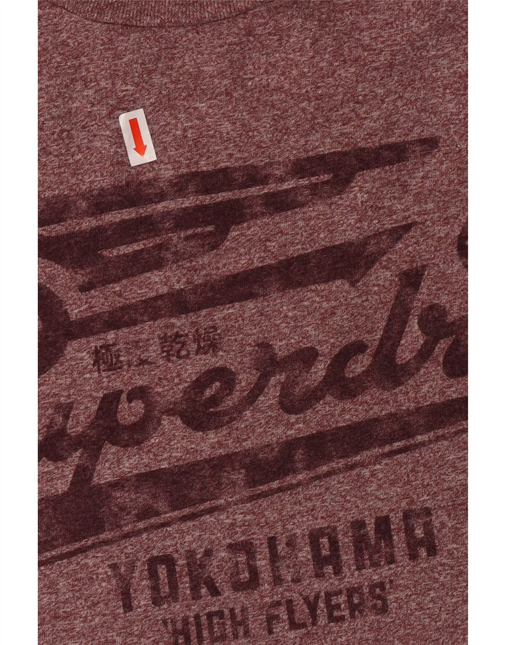 Superdry Damen Grafik-T-Shirt-Oberteil aus großer, kastanienbraun gesprenkelter Baumwolle