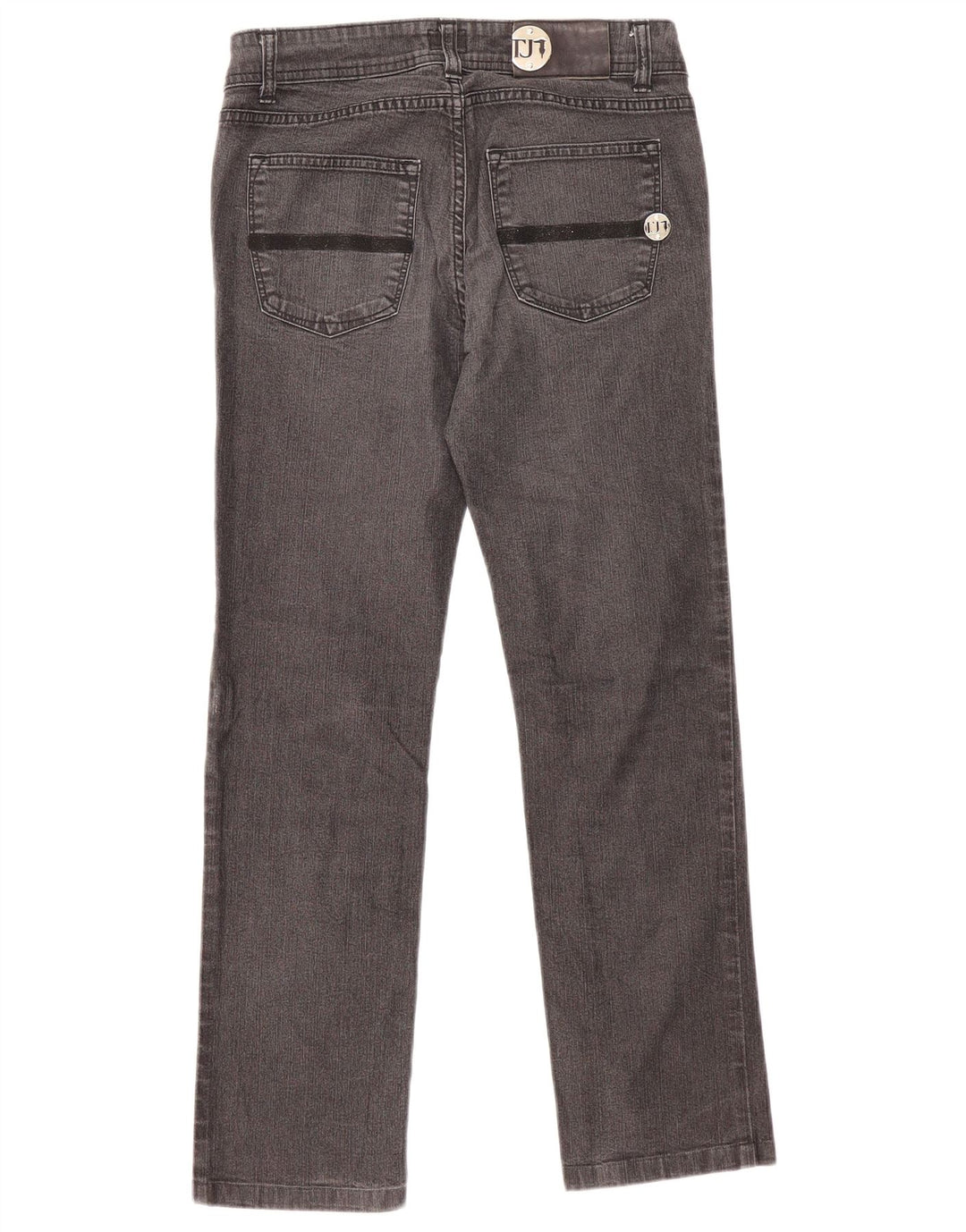 Trussardi Damen Straight Jeans W26 L27 Graue Baumwolle