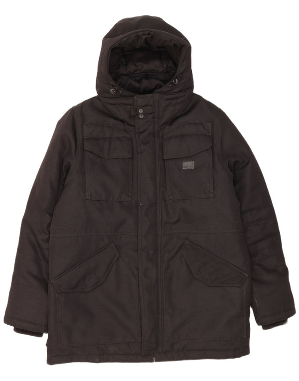 G-Star Herren-Jacke mit Kapuze, gepolstert, UK 40, Größe L, Schwarz, Polyester