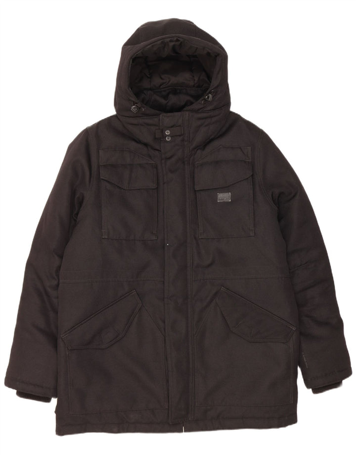 G-Star Herren-Jacke mit Kapuze, gepolstert, UK 40, Größe L, Schwarz, Polyester