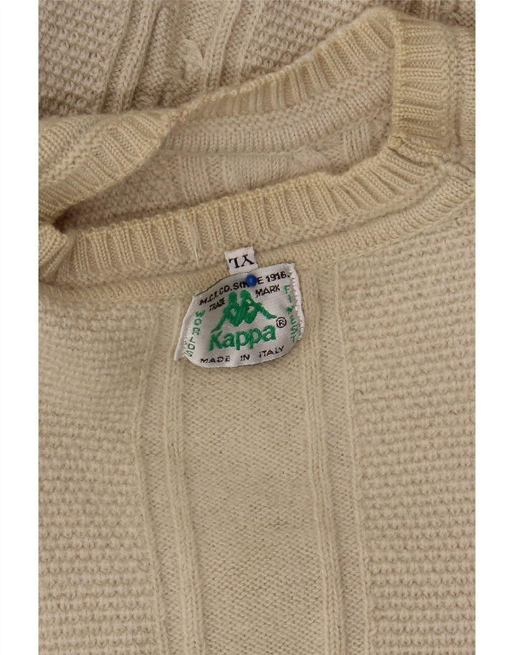 KAPPA Herren Pullover mit grafischem Rundhalsausschnitt, Größe L, Beige