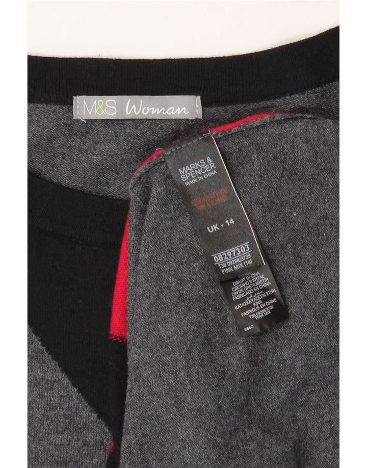 Marks & Spencer Damen Pulloverkleid UK 14 Mittelgrauer Farbblock