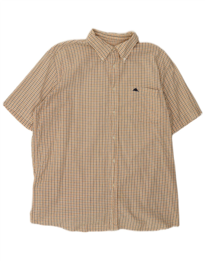 KAPPA Herren Kurzarmhemd 2XL weiß kariert Baumwolle