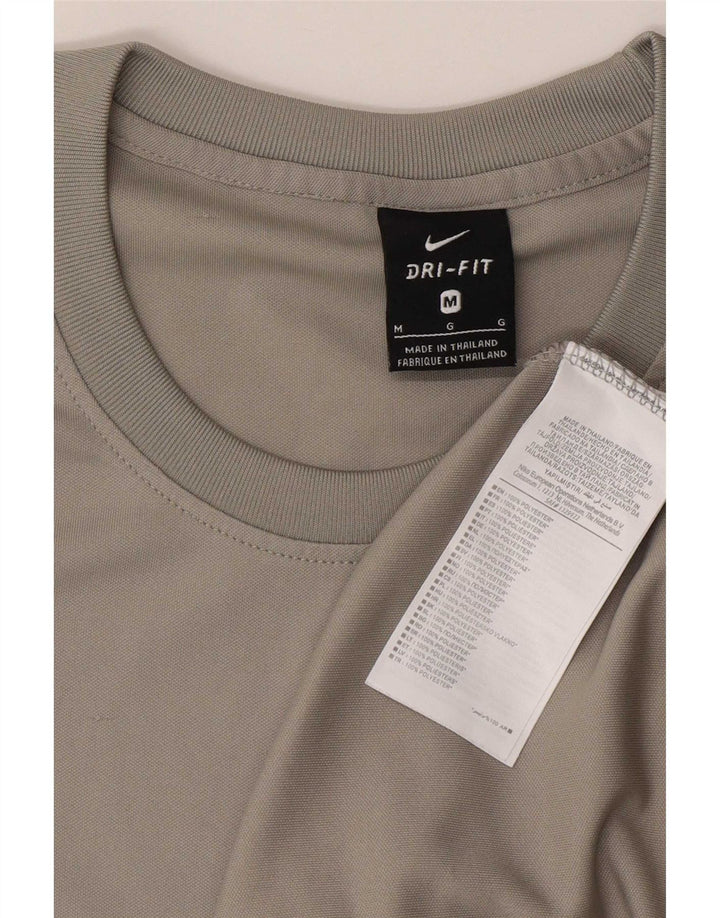Nike Herren Dri Fit T-Shirt-Oberteil Mittelgraues Colourblock-Polyester