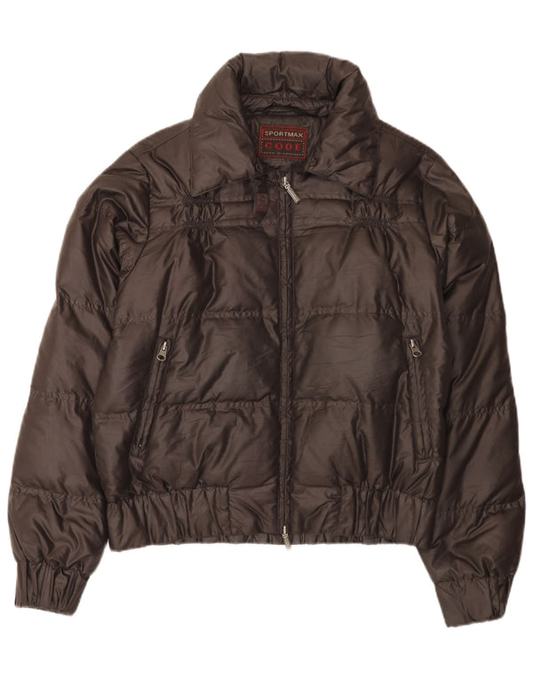 Sportmax Damen Übergroße gepolsterte Jacke UK 10 Small Braun Polyester