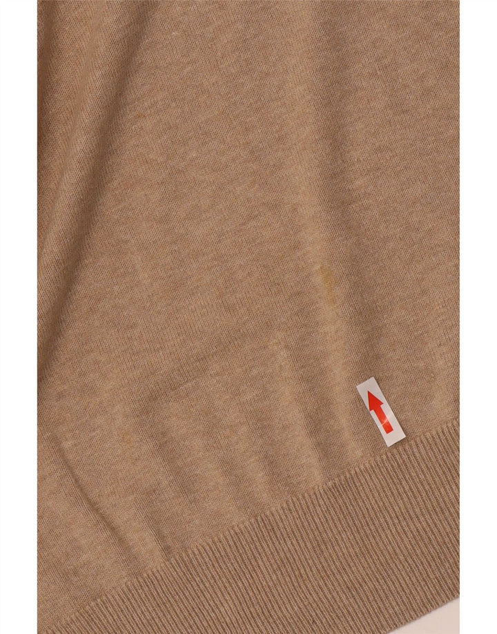 Marks & Spencer Herren-Pullover mit Rundhalsausschnitt, mittelbeige Baumwolle