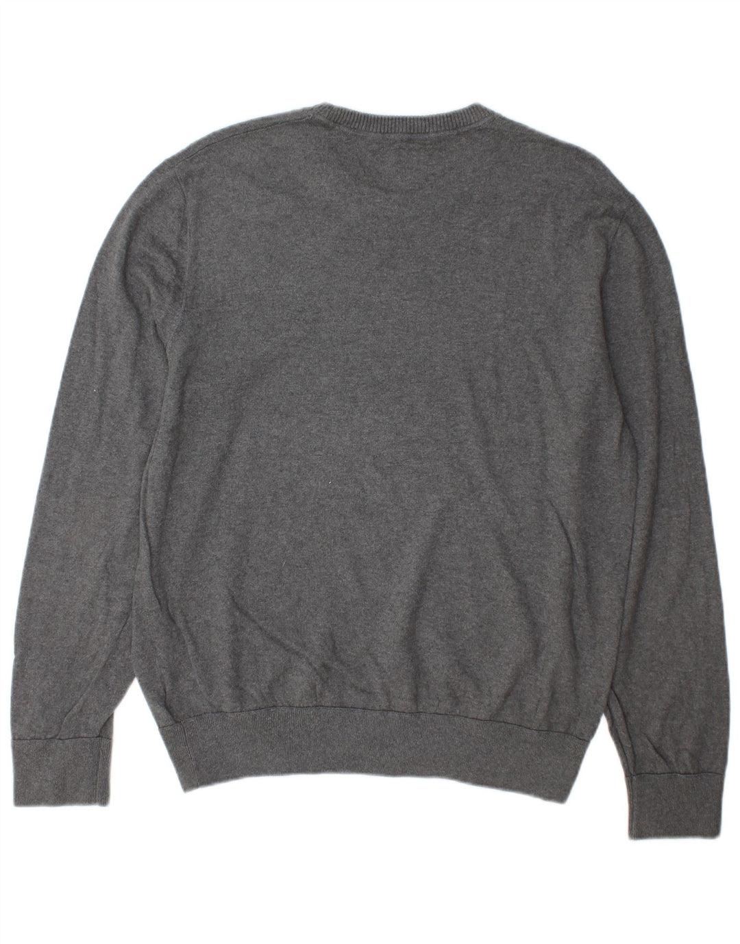 Gap Herren-Pullover mit Rundhalsausschnitt, Größe L, aus grauer Baumwolle