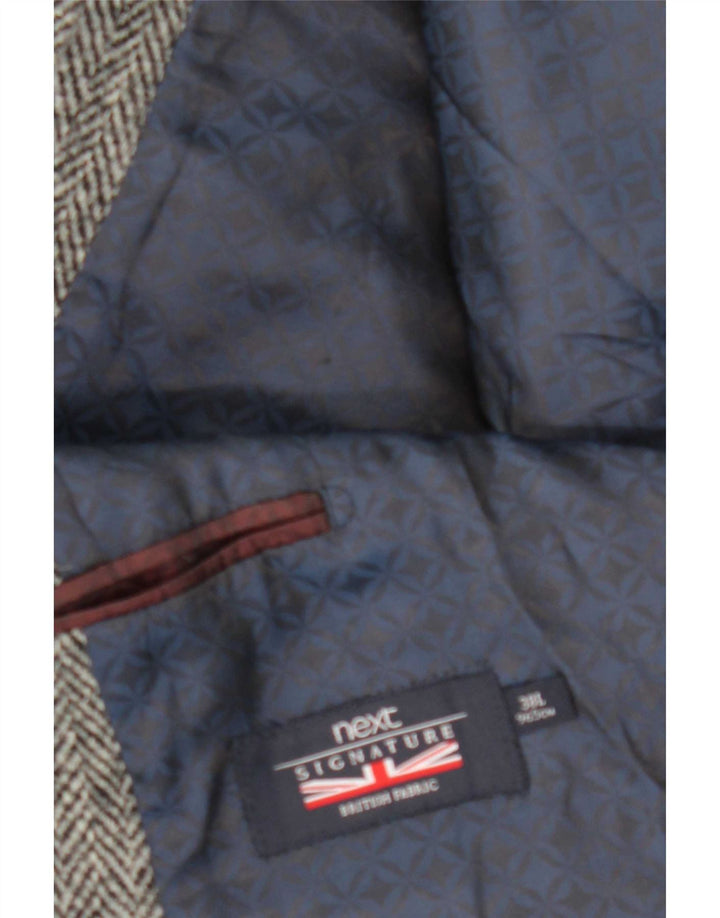 Next Herren-Blazer mit 2 Knöpfen, UK 38, mittelgrauer Chevron