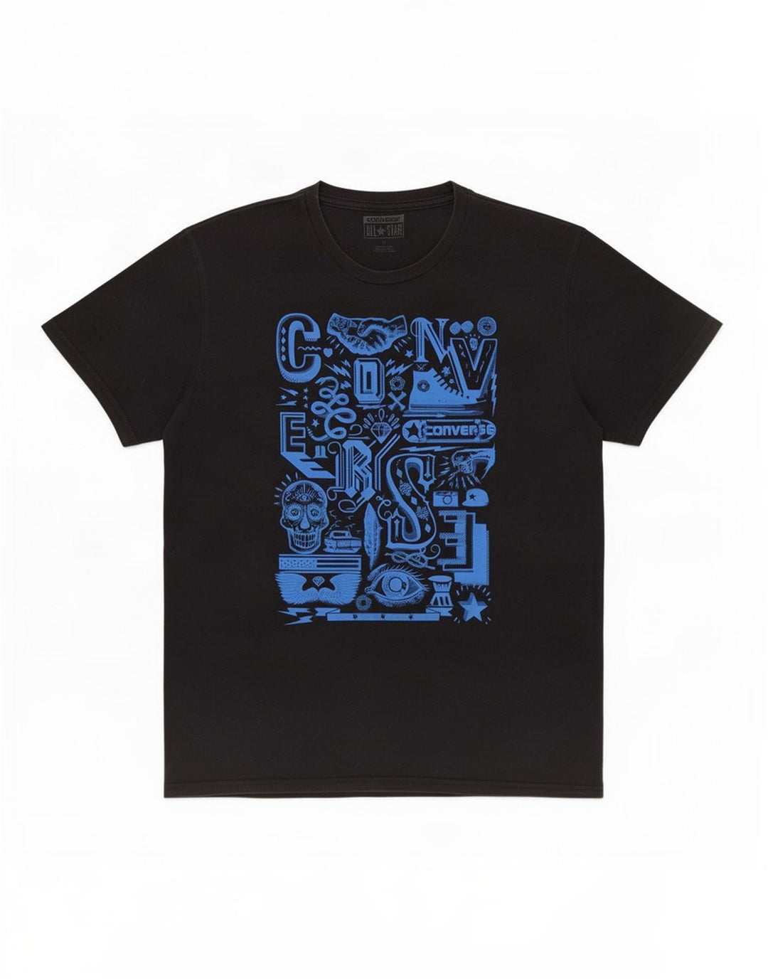 Converse Herren T-Shirt mit Grafik, mittelgroß, Schwarz