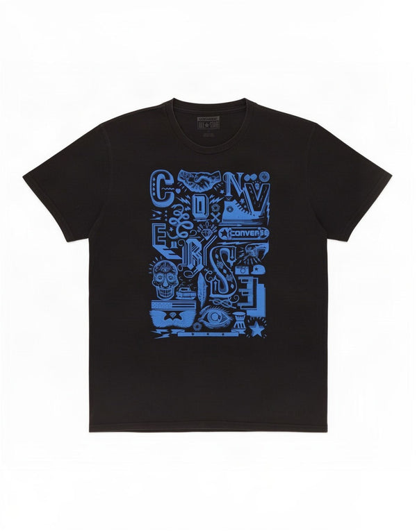 Converse Herren T-Shirt mit Grafik, mittelgroß, Schwarz