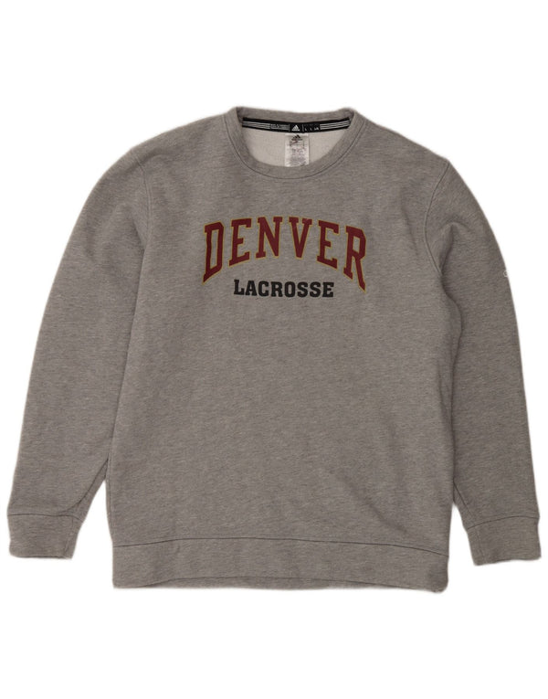 Adidas Herren Denver Lacrosse Graphic Sweatshirt Pullover Large Grau meliert