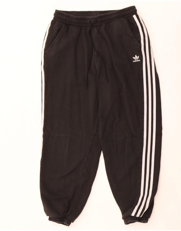 Adidas Damen Trainingshose Jogger UK 14 Mittelschwarze Baumwolle
