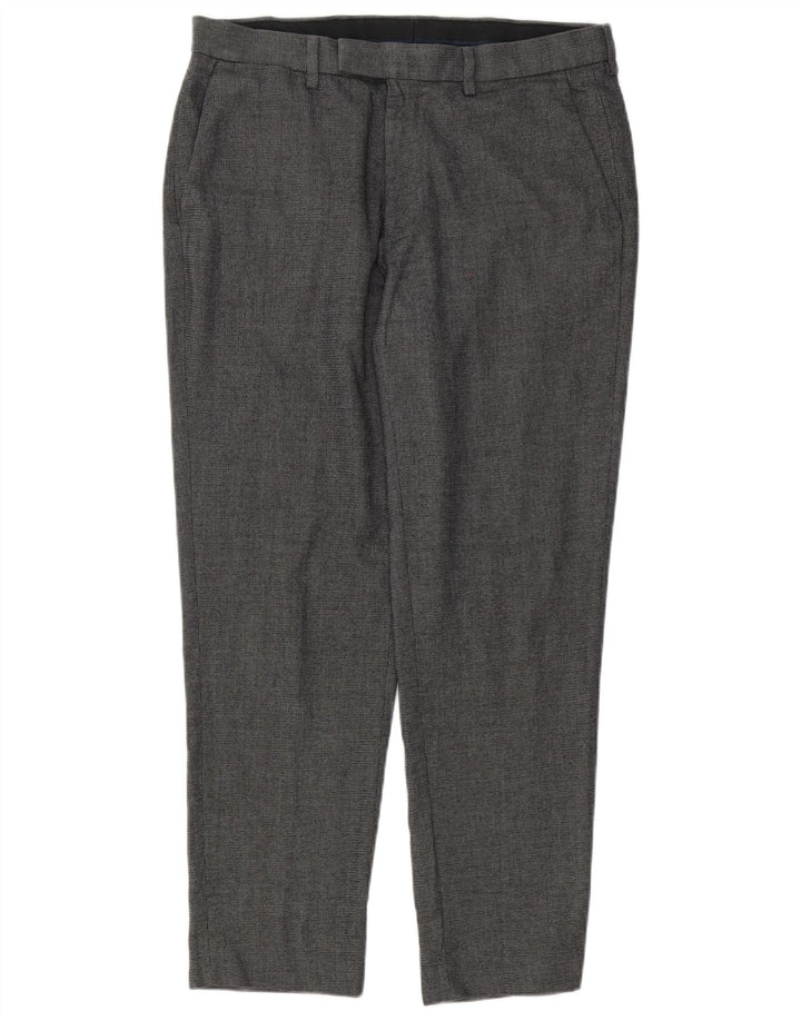 Marks & Spencer Herren-Anzughose mit maßgeschneiderter Passform, W34, L28, grau, Polyester