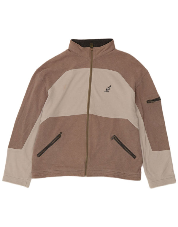 AUSTRALIAN L'ALPINA Herren-Trainingsanzug-Oberteiljacke IT 54 XL Beige Farbblock