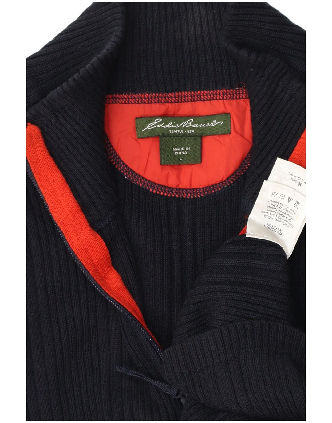 EDDIE BAUER Herren-Strickjacke, groß, marineblau, Baumwolle