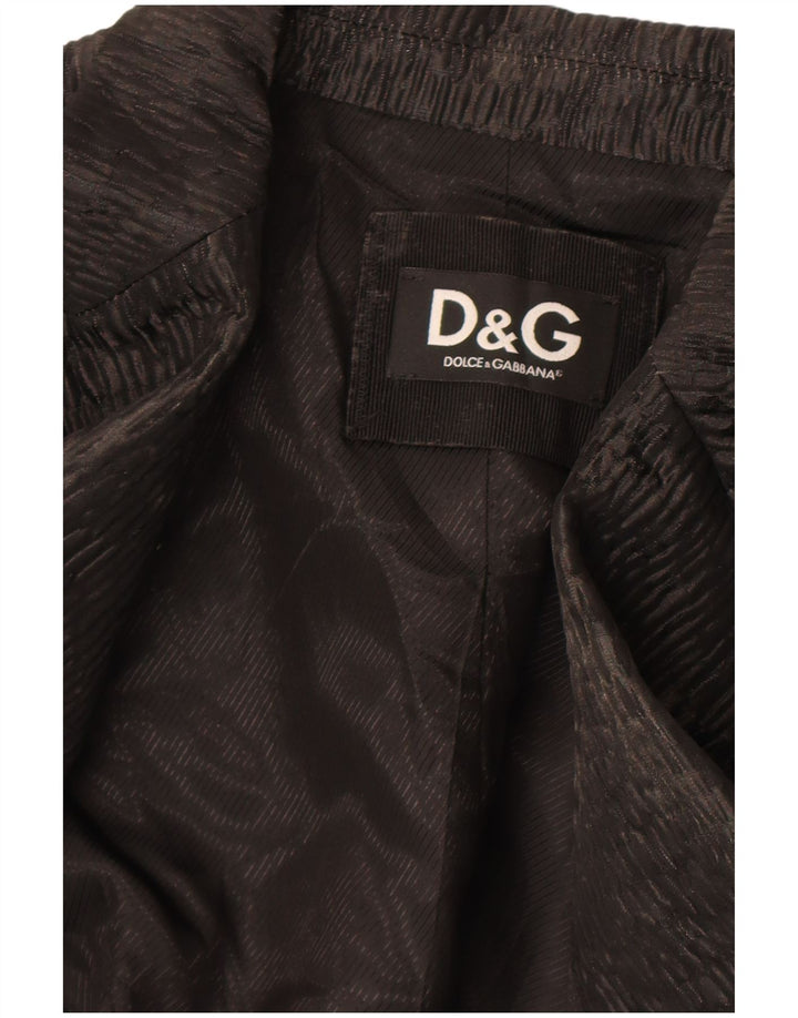 Dolce & Gabbana Damen 2-Knopf-Blazerjacke IT 42 Mittelschwarzes Polyester